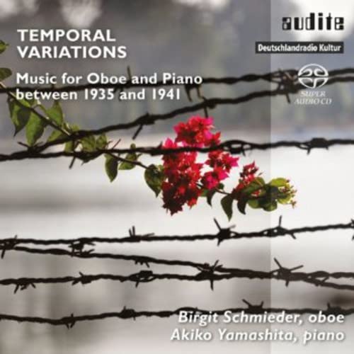CD cover for “Temporal Variations” featuring flowers and barbed wire.