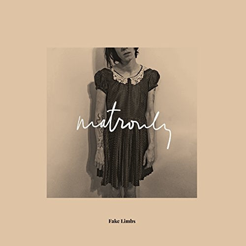 Woman in patterned dress, album cover for “Matronly” by Fake Limbs.