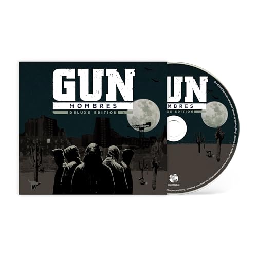 CD case for Gun’s “Hombres (Deluxe Edition)” with desert landscape.