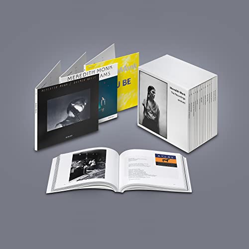 Meredith Monk box set with CDs, booklet, and black and white photos.