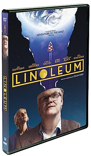 DVD cover for the film "Linoleum" featuring actors and surreal imagery.