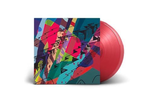 Kid Cudi's "INSANO" vinyl record with abstract, colorful cover art.