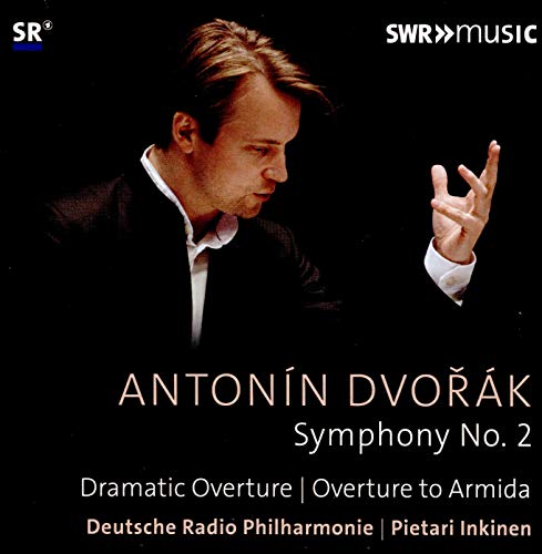 Conductor Pietari Inkinen on CD cover for Dvořák’s Symphony No. 2.