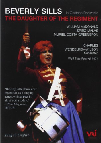 DVD cover for "Daughter of the Regiment" featuring Beverly Sills in costume.