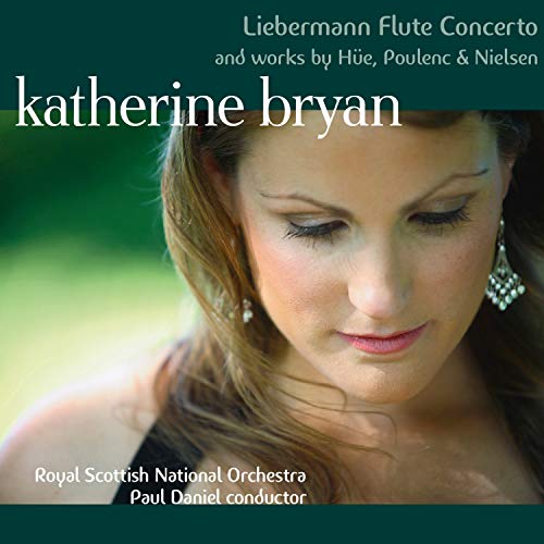 CD cover featuring flutist Katherine Bryan with orchestral details.