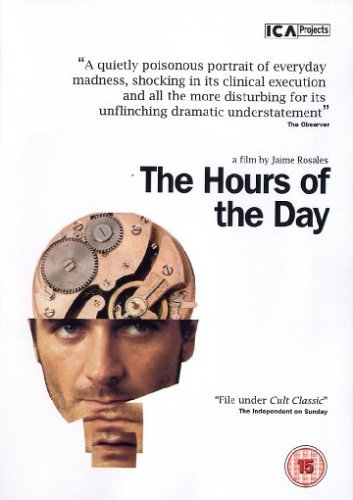 DVD cover for "The Hours of the Day" with a man and clockwork head.
