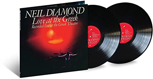 Neil Diamond “Love at the Greek” double vinyl record with red label.