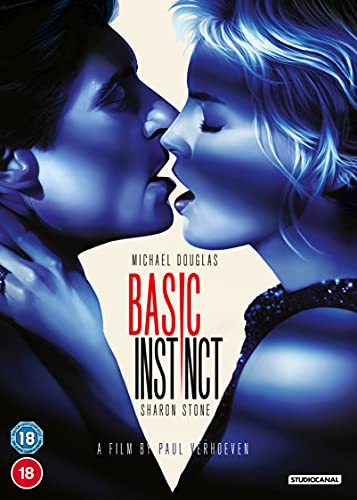 DVD cover for "Basic Instinct" featuring Sharon Stone and Michael Douglas.