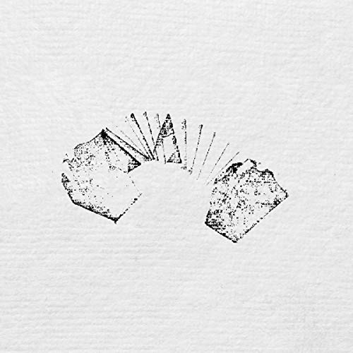 Black and white abstract illustration of geometric shapes on vinyl record.