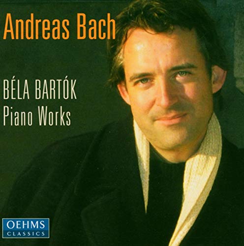 CD cover featuring portrait of Andreas Bach, pianist, with text details.