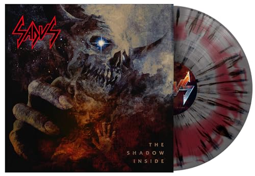 Sadus "The Shadow Inside" vinyl record with skull and red splatter design.