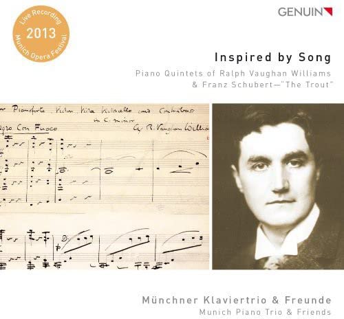 CD cover featuring sheet music, portrait of a man, and text.