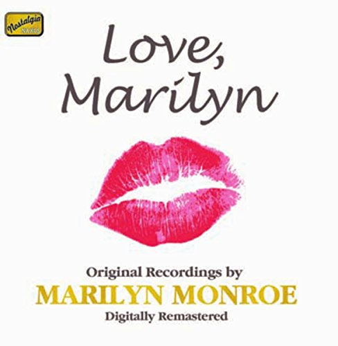 CD cover featuring the text Love, Marilyn, a red lipstick kiss, and Marilyn Monroe.