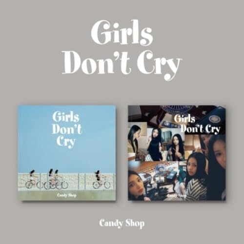CD cover for “Girls Don’t Cry” by Candy Shop, featuring people and bicycles.