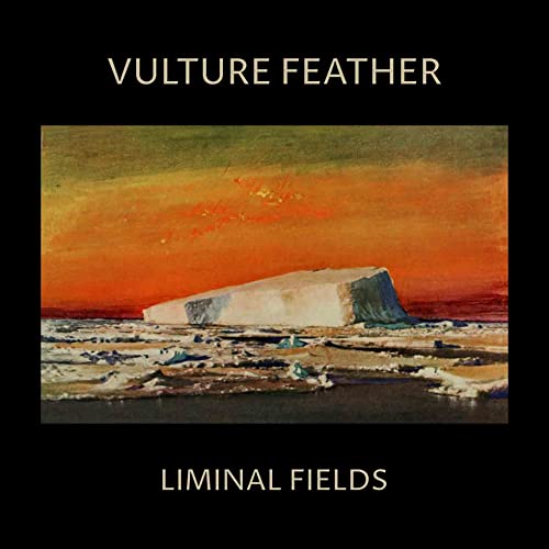 Album cover showing an iceberg in icy water under a vibrant orange sunset sky.