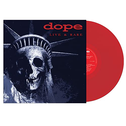 Dope - Live & Rare" vinyl record with a skull-like Statue of Liberty cover.