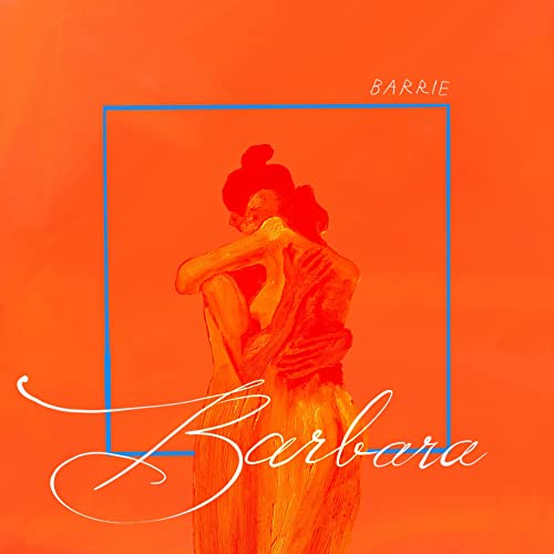 Orange album cover with a painted illustration of embracing figures.