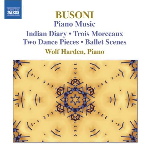 CD cover for Busoni piano music performed by Wolf Harden, featuring abstract art.