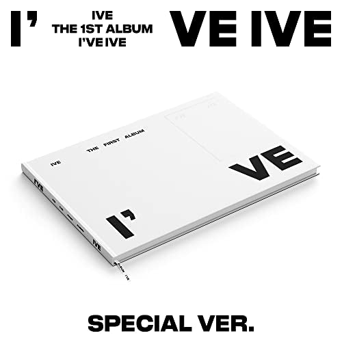 IVE’s first album “I’ve Ive” CD in white packaging, angled view.