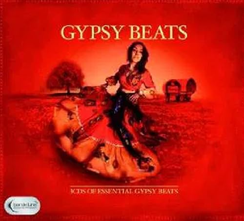 CD cover: woman in red, landscape, text "Gypsy Beats" in gold.
