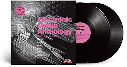 Double vinyl record with pink label and textured silver album cover.
