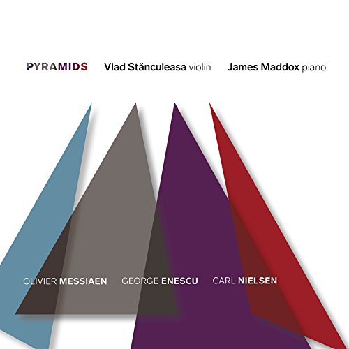 CD cover with abstract pyramid shapes and composer names.