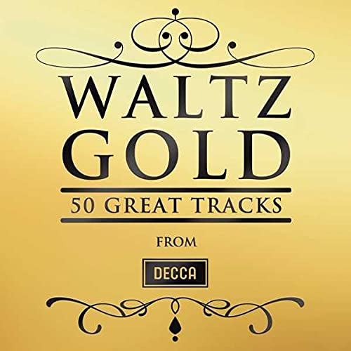 CD cover for “Waltz Gold” featuring gold text on a dark background.