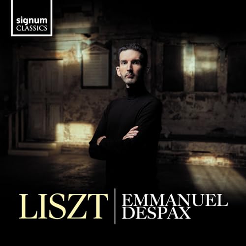 CD cover featuring pianist Emmanuel Despax in a dark, textured room.
