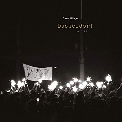 Steve Hillage’s “Düsseldorf” album cover: crowd with lighters in darkness.