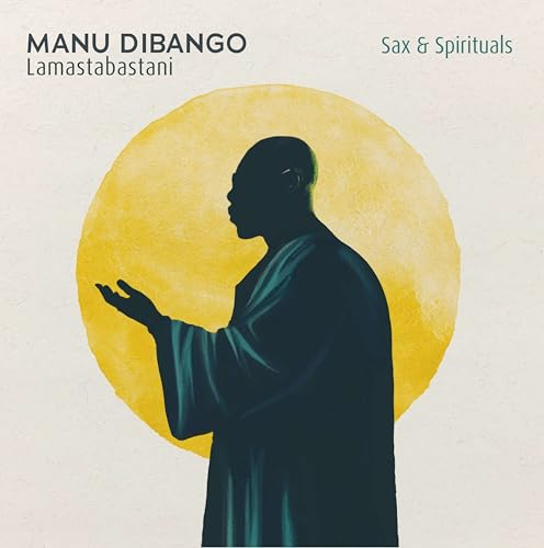 Manu Dibango album cover: silhouette of a man before a yellow sun.