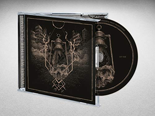 CD case and disc with dark, detailed illustration of a skull and city.