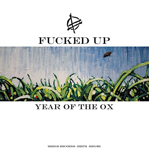 Fucked Up album cover: painted sky, grass, and a small insect.