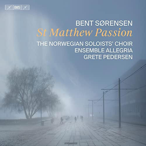 CD cover for Bent Sørensen’s “St Matthew Passion” with a wintry scene.