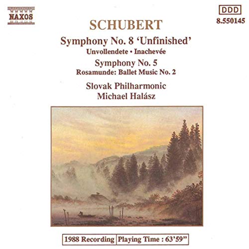 CD cover for Schubert symphonies and Rosamunde ballet music, landscape image.