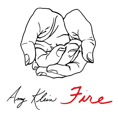 Black and white line drawing of hands holding a flame, with text.