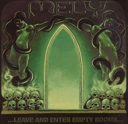 CD cover with gothic art: figures, archway, and skulls.