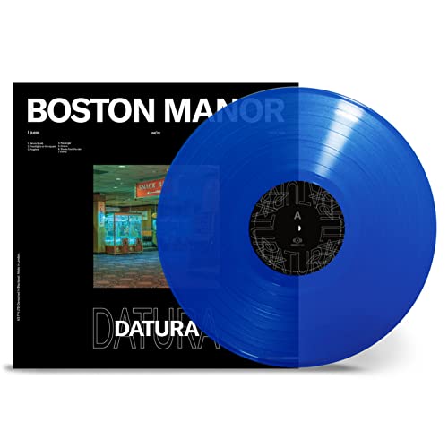 Boston Manor Datura album cover with a blue vinyl record in front.