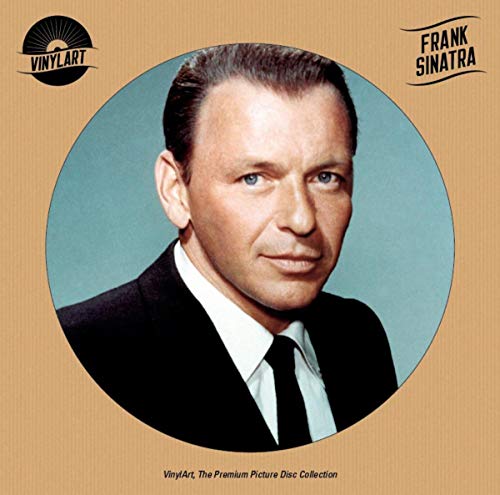 Frank Sinatra portrait on a circular VinylArt record cover.