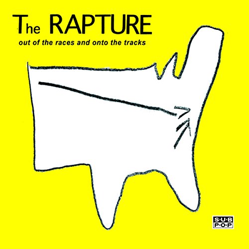 Yellow CD cover with white abstract horse drawing and black text.