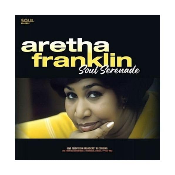 Aretha Franklin’s “Soul Serenade” album cover with a portrait of the artist.