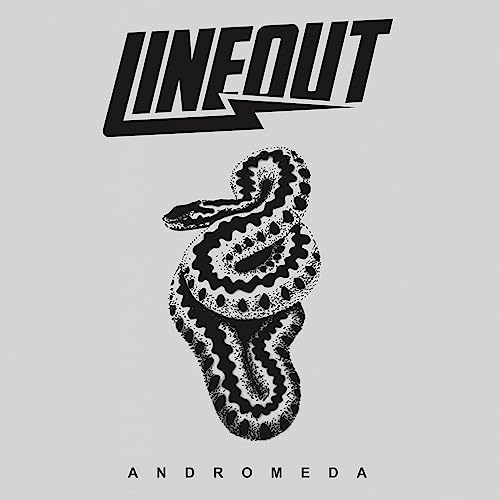 Lineout Andromeda vinyl record cover: coiled snake illustration on grey.