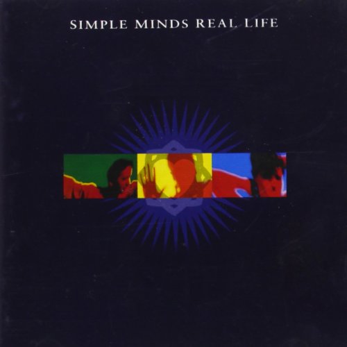 Simple Minds “Real Life” album cover with abstract colorful design.