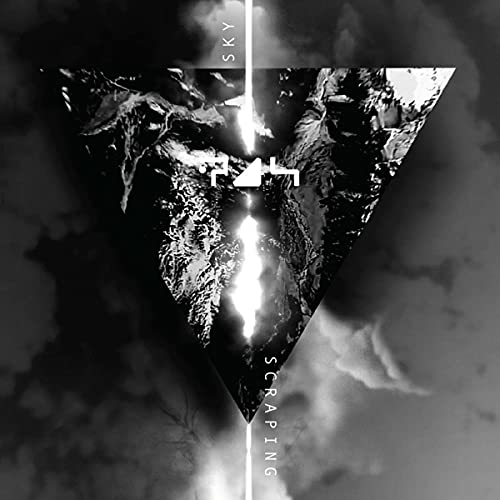 Black and white album cover with a central inverted triangle design.