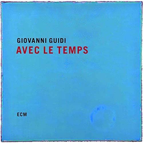 Blue CD cover with red text "Giovanni Guidi Avec Le Temps".