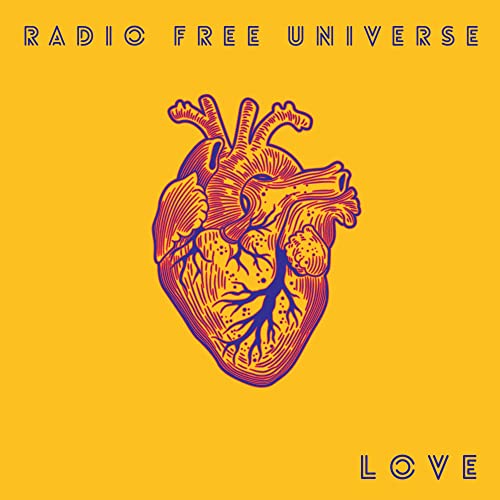 Yellow CD cover with a detailed, blue and red line-art heart illustration.