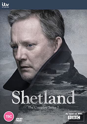Shetland" Series 7 DVD cover featuring actor Douglas Henshall and coastal landscape.