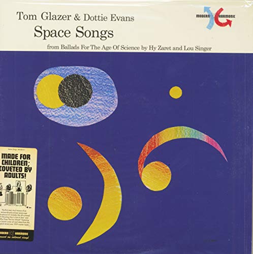 Red vinyl record cover for "Space Songs" by Tom Glazer & Dottie Evans.