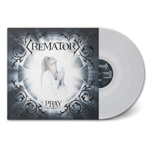 Crematory “Pray” vinyl record: album cover with a woman and white disc.