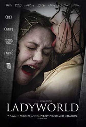 DVD cover for "Ladyworld" featuring two women in a close, intense embrace.