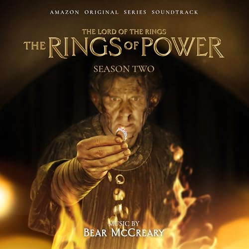 CD cover for "The Lord of the Rings: The Rings of Power" soundtrack.